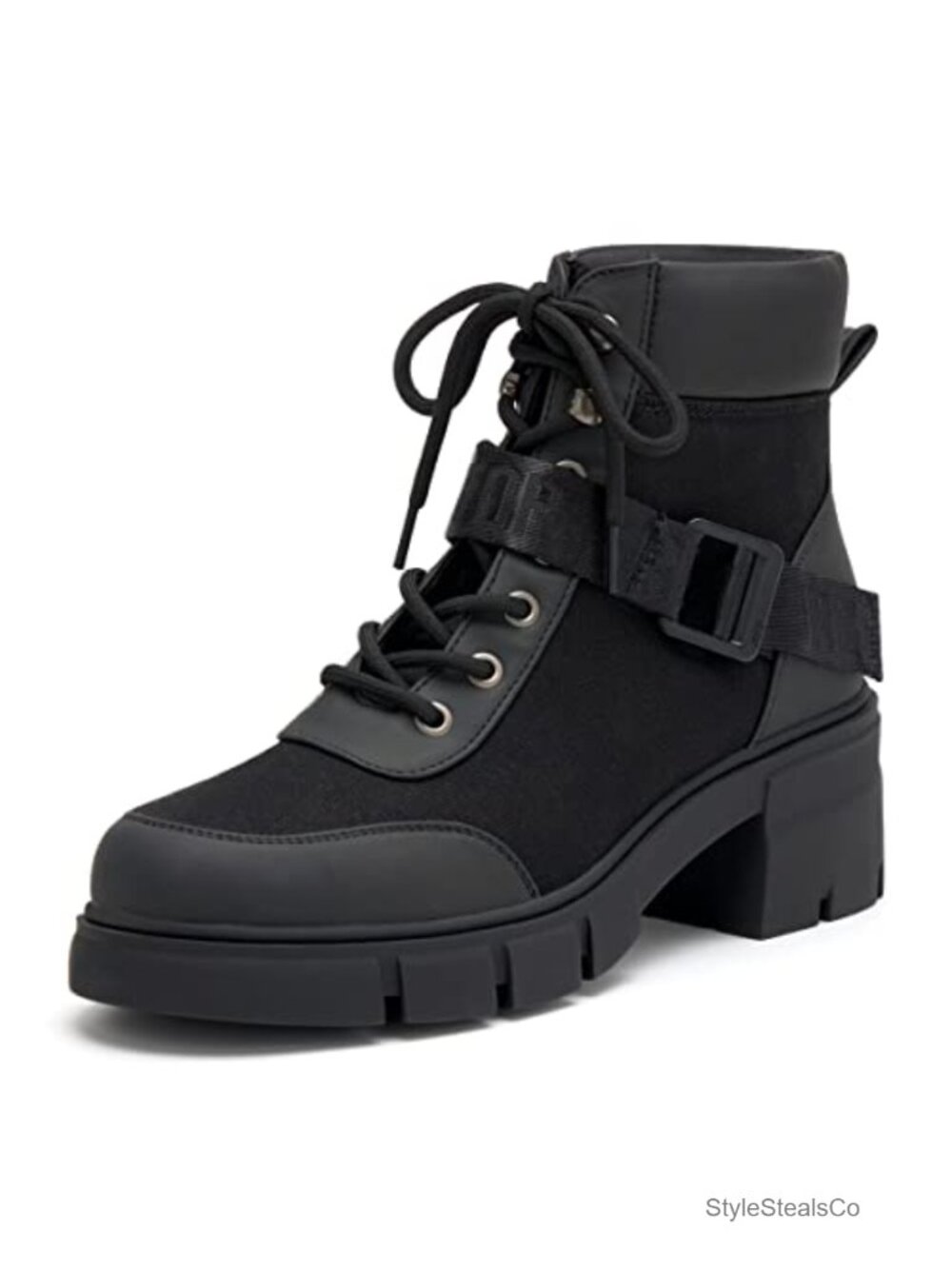Women's Combat Boots Chunky Lug Sole Lace-Up Ankle Booties